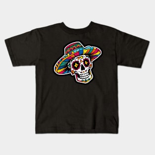 Skull head wear sumbrero - cinco de mayo Kids T-Shirt